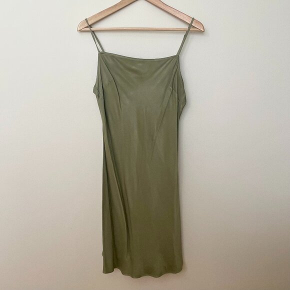 Sage Green WILFRED Satin Slip Dress - Picture 1 of 3